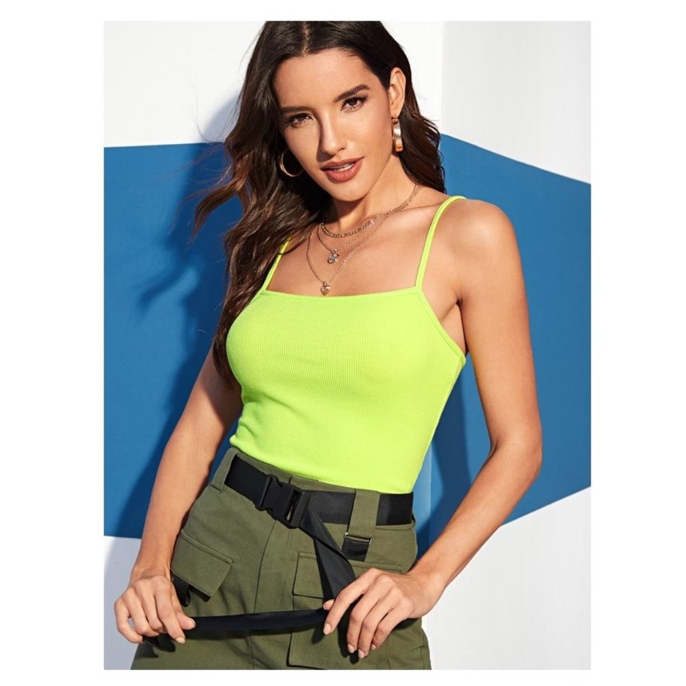 ROMWE Neon Green Tank Top